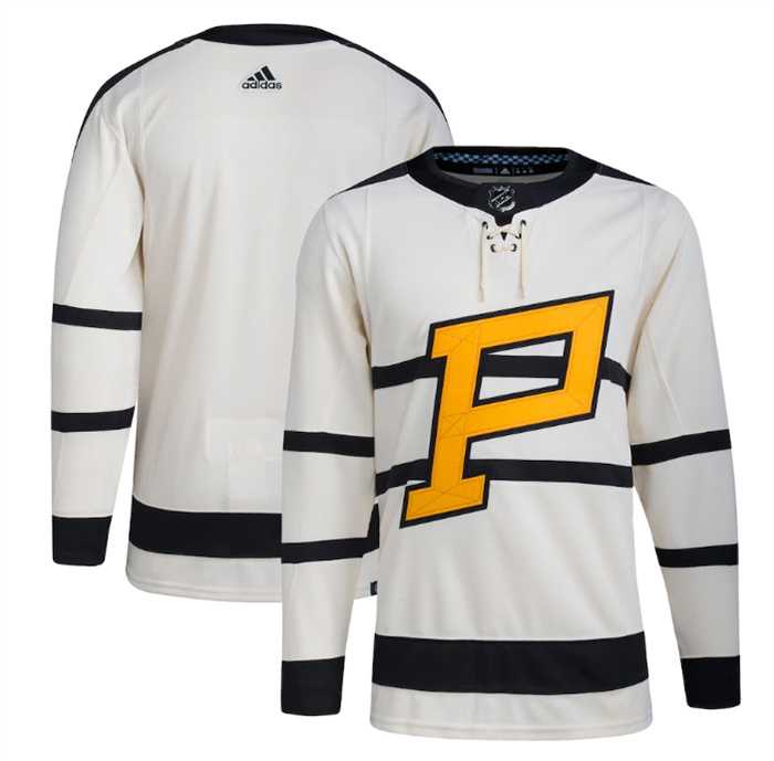 Men%27s Pittsburgh Penguins Blank Cream 2023 Winter Classic Stitched Jersey Dzhi->seattle kraken->NHL Jersey